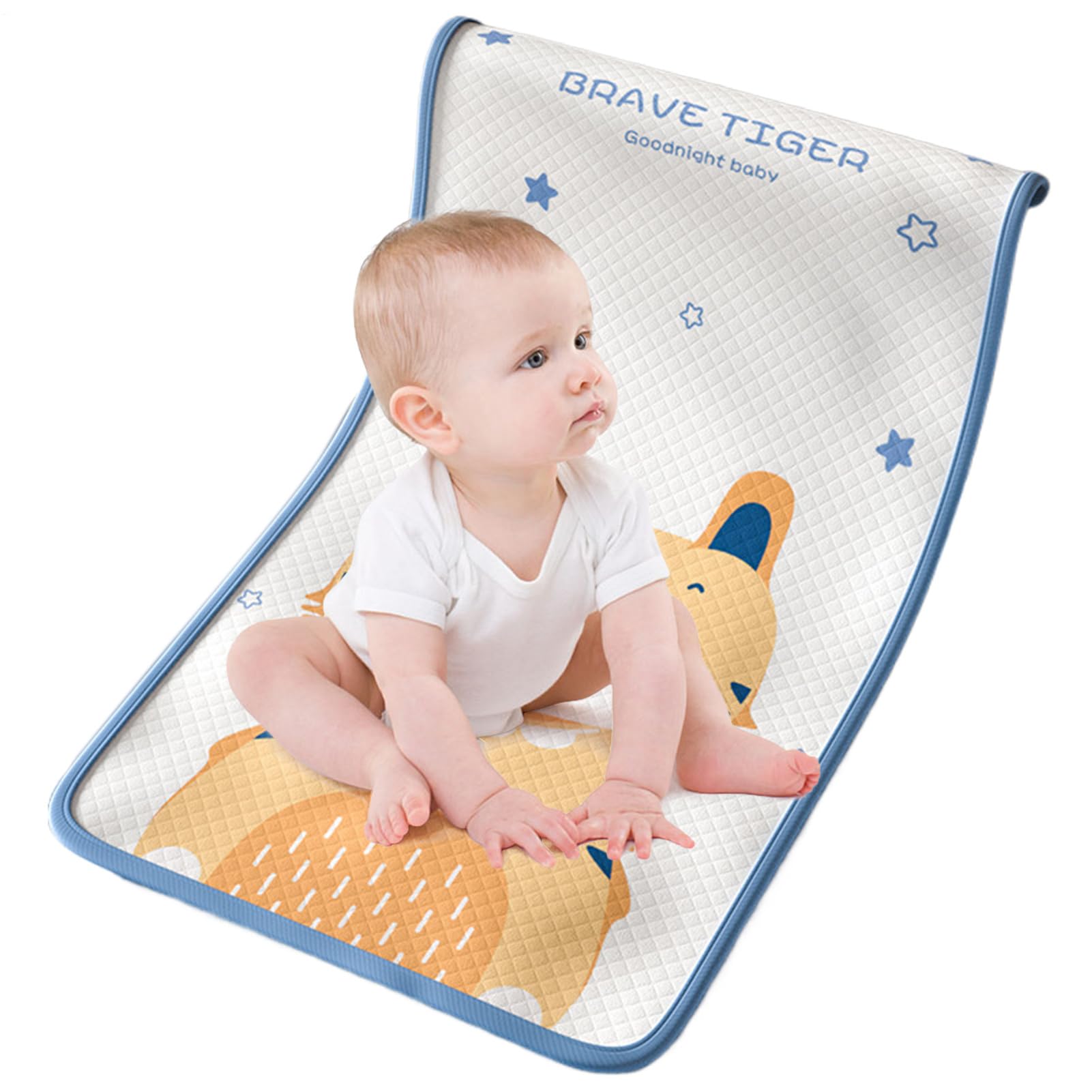Coprimaterasso impermeabile riutilizzabile per bambini, 100 x 60 cm, ad alta assorbenza, a prova di perdite, morbido, per culla, letti singoli e letti matrimoniali