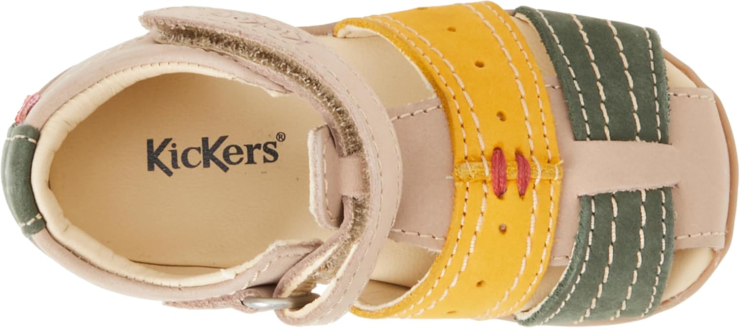 Kickers Bigbazar-2 Sandals Boys Beige/Yellow/Marine