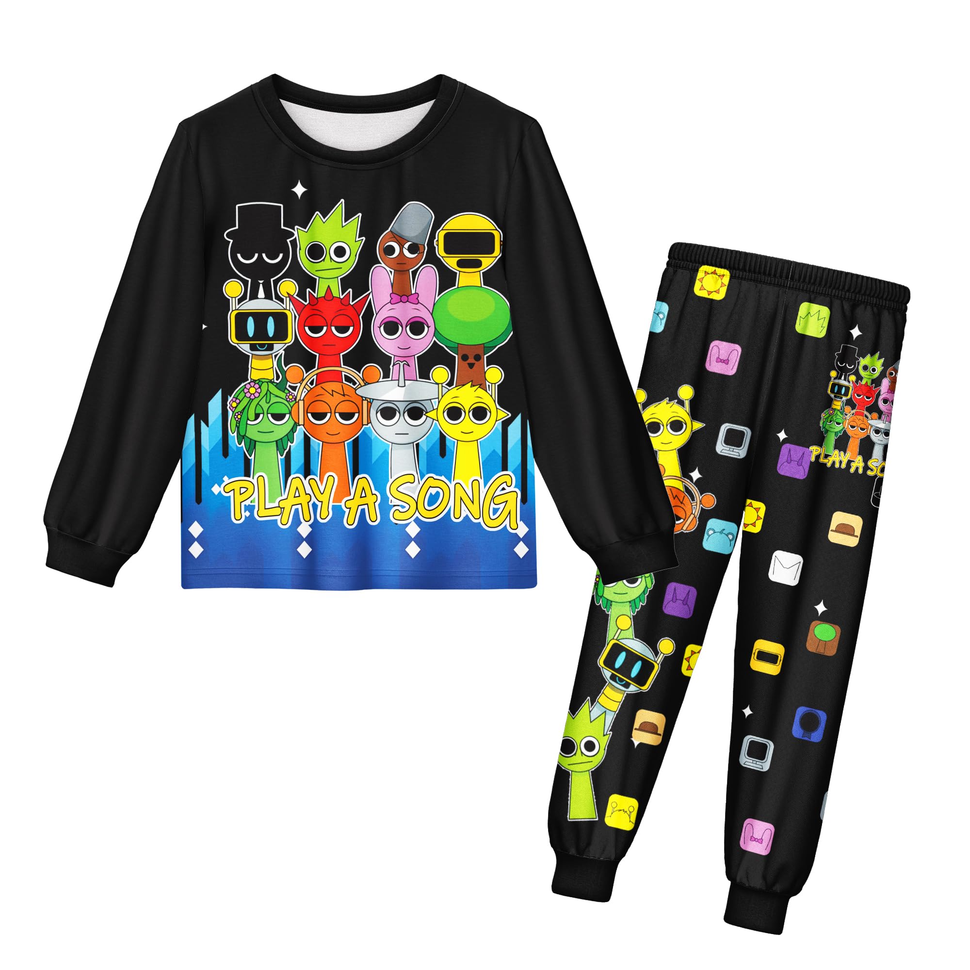 Boys Shirts and Pants 2Pcs Sets Kids Music Game Tee Pants for 5-12 Year Adventure Dailyl Child Outfit