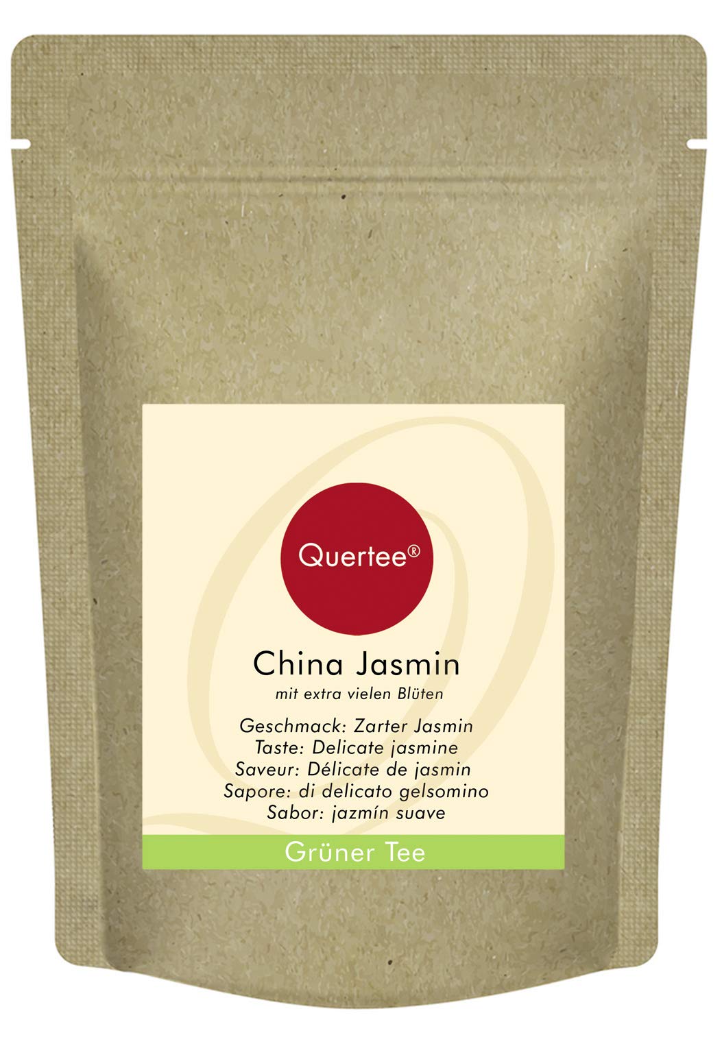 Grüner Tee - China Jasmin Tee mit extra vielen Blüten 500 g mit zartem Jasmin Geschmack für über 200 Tassen Tee von Quertee