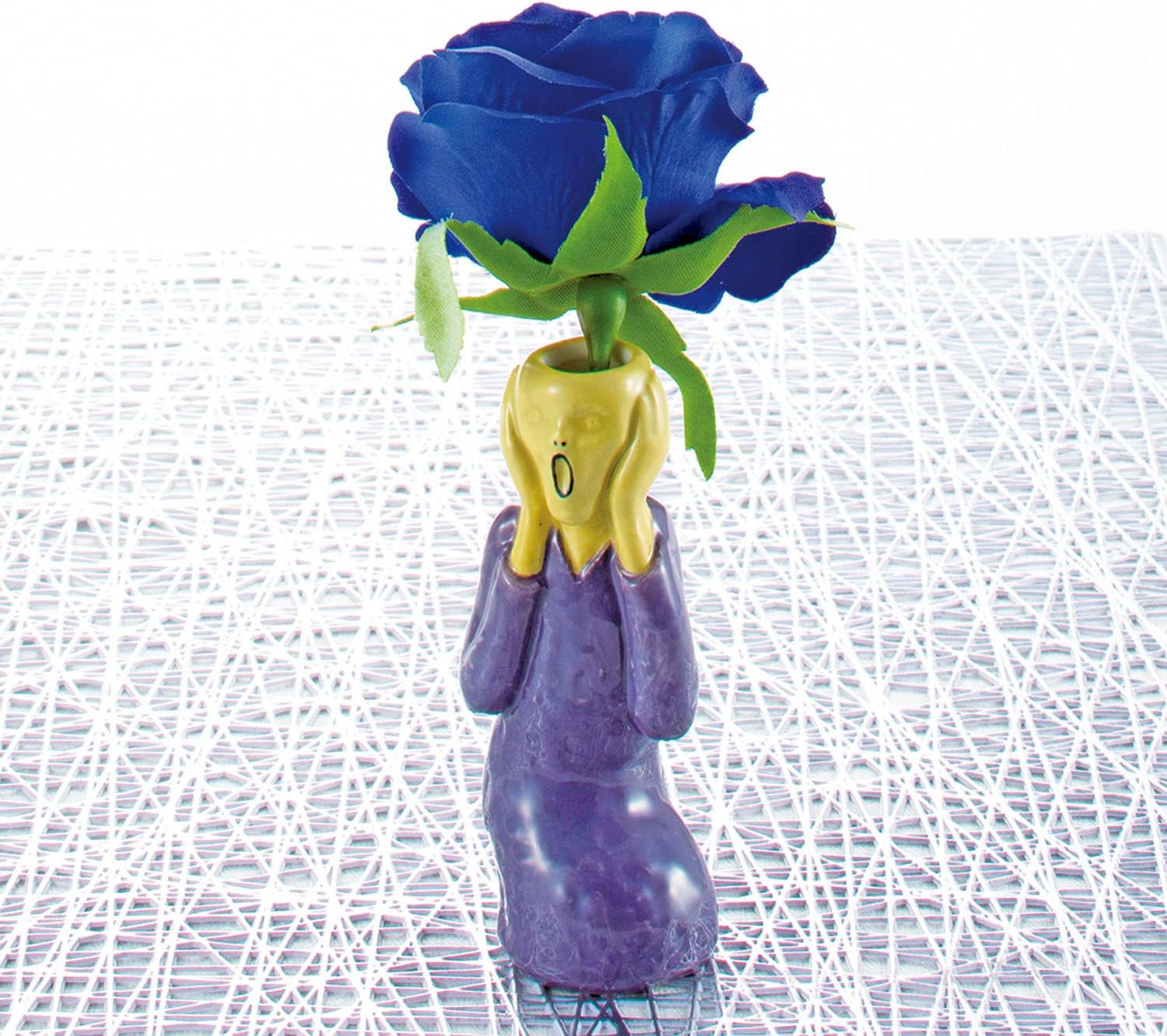 SAN3895 Funny Tableware, Single Wheel, Flower Base, Flower Vase, Approx. 4.3 inches (11 cm), Shout