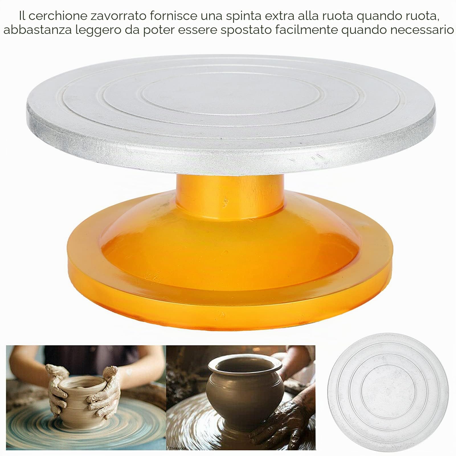 Giradischi con Ruota in Ceramica, Ruota da Scultura Base Antiscivolo per Arte per Scultura