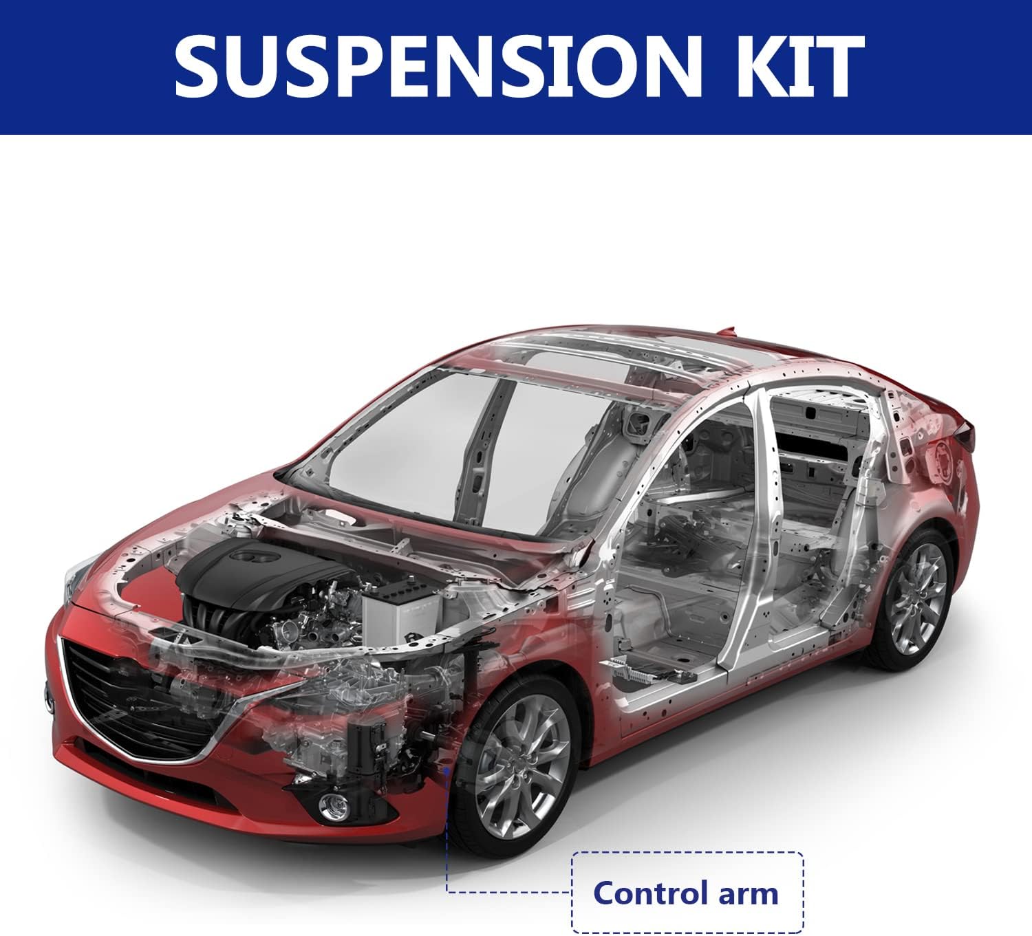 Control Arm, Replacement For Front Right & Left Control Arm with Ball Joint Suspension Kit Compatible With 2014-2018 Mazda 3, 2014-2018 Mazda 3 Sport - 2 Pcs