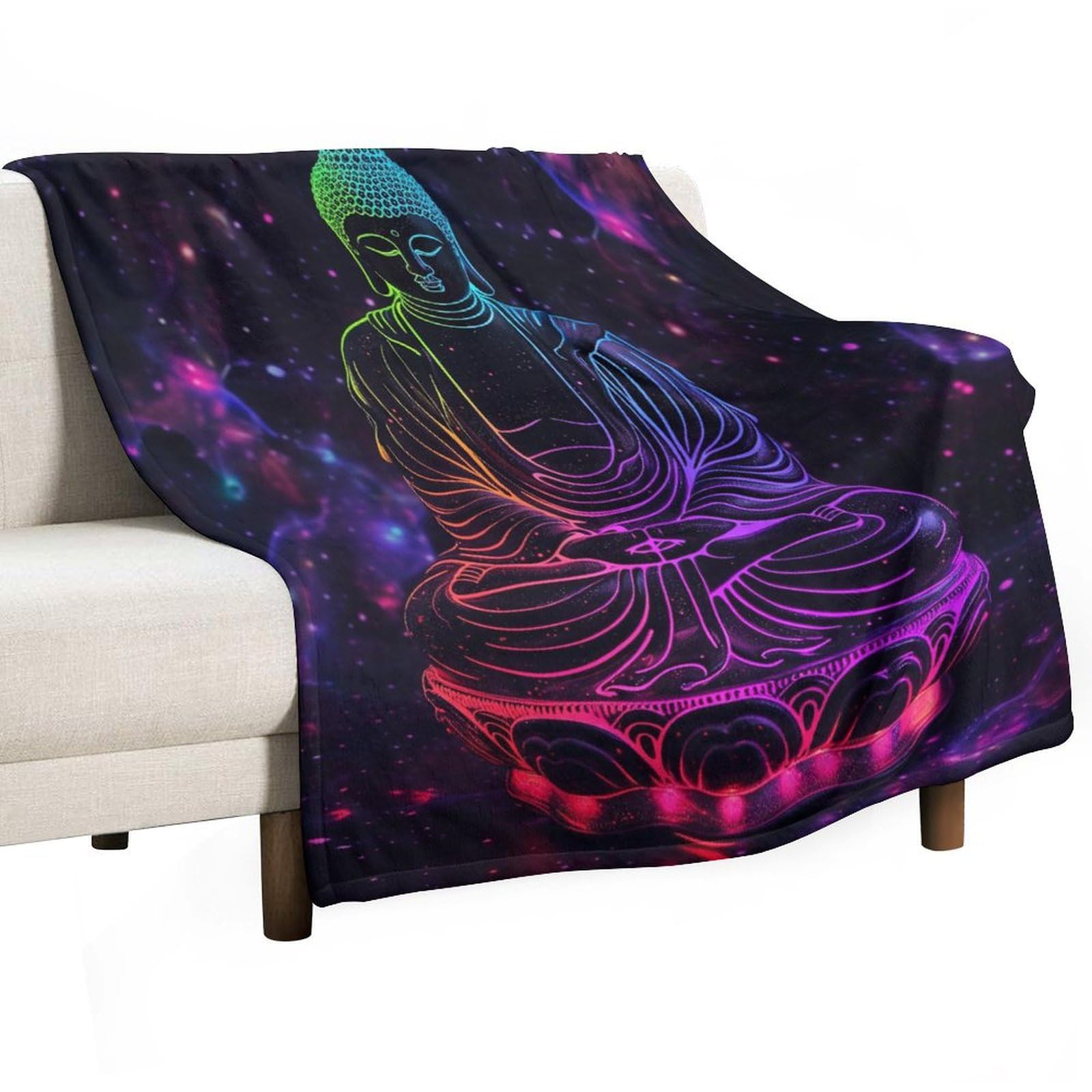 Ecwecc Girls Style-7 Buddha Blanket Sofa Throws Buddhism For Kids Soft Cozy Warm Flannel Bedding For Kids Adults Couch Travel Outdoor Graduation Valentine's Day 130X180cm