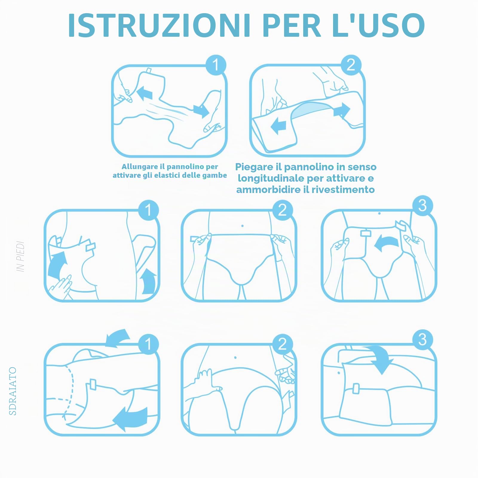 LittleForBig 5500-5800 ml Pannolino Stampato per Adulti 10 Pezzi - Potty Pants (M)