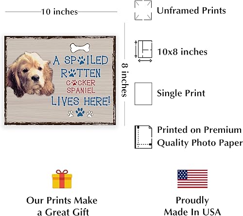 Miniatura 2 de Cocker Spaniel Lives Here - Funny Animal Wall Art Decor, Cocker Spaniel Wall Art Pet Print is Perfect for Home, Kitchen, Cave, Bar & Garage Decor,