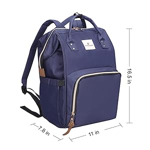 Ramhorn Diaper Bag Backpack Multifunction Waterproof Travel Back Pack for Mom Blue