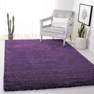 CARPET PLANET Modern Soft Shaggy Rugs Fluffy Home Decorative Carpet for Living Room 2-inch Thick Carpet PlainPlain Purple(8X11 FEET)