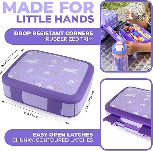 Miniatura 3 de Caja Bento con termo de acero inoxidable, bolsa de almuerzo aislada, juego de bolsa de hielo para niños, 5 compartimentos, almuerzos o contenedor de