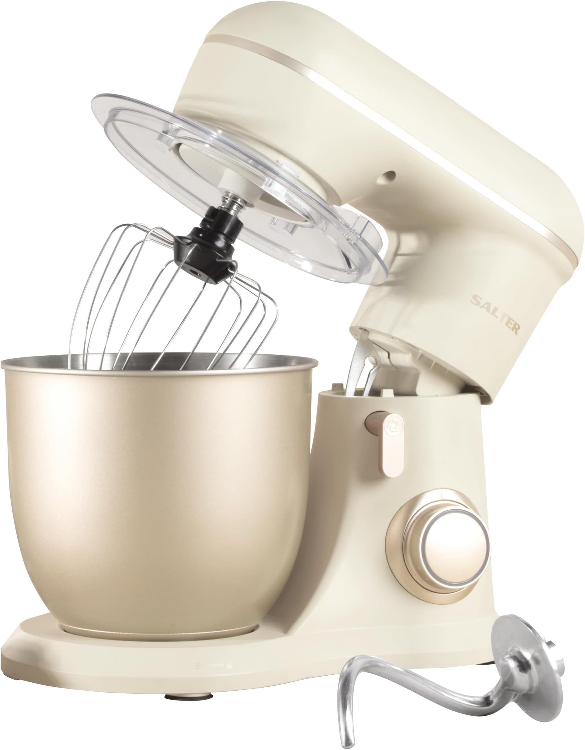 SalterEK5511SBO Bakes Stand Mixer - Electric Baking Whisk, 10 Speeds with Pulse Setting, 4 Litre Mixing Bowl, Planetary Mixing Action, Splash Guard, Whisk, Dough Hook, and Beater Attachments, 1300W