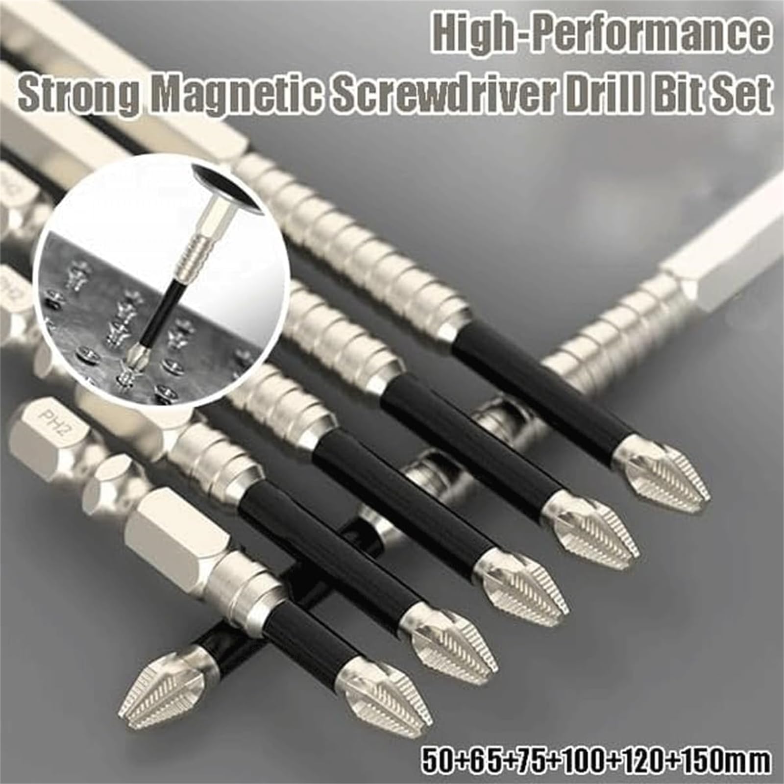 Cradlewaver Drill Bit, High-Magnetic Screwdriver Drill Bit Set, Anti Slip Magnetic Electric Screwdriver Set Alloy Steel for Impact Driver for Home DIY Professional Use (6pcs)