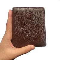 Vista 124 de Hombres Cool Eagle Wolf Caballo Totem Cuero Vaca Vertical Cartera Cremallera Multi-tarjeta Titular, Tótem de caballo, Minimalista