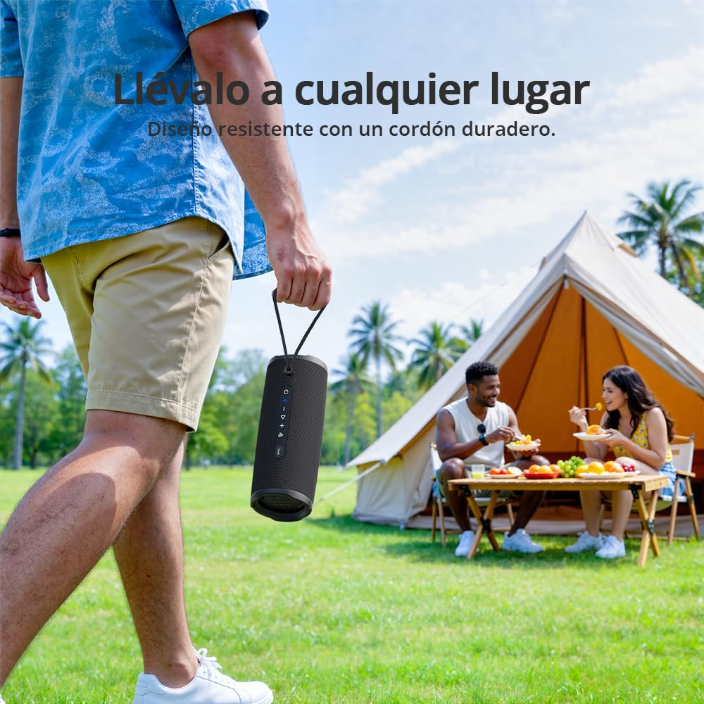 Tronsmart Mirtune C3 Plus, haut‑parleur Bluetooth 6.0 Auracast, IPX7 | Tecnologia Auracast multi-dispositivo e Bluetooth 6.0 a bassa latenza, autonomia 12 ore, EQ via App e USB-C