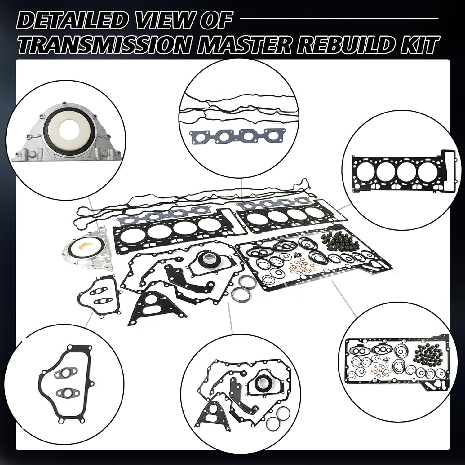 11147583221 11127567765 Rebuilding Overhaul Seals Gasket Kit Fits for F01 F02 F07 F10 F11 E70 E71 550i 750i X5 X6 50i N63B40A N63B44A N63B44B (4395cc) V8 Twin Trubo