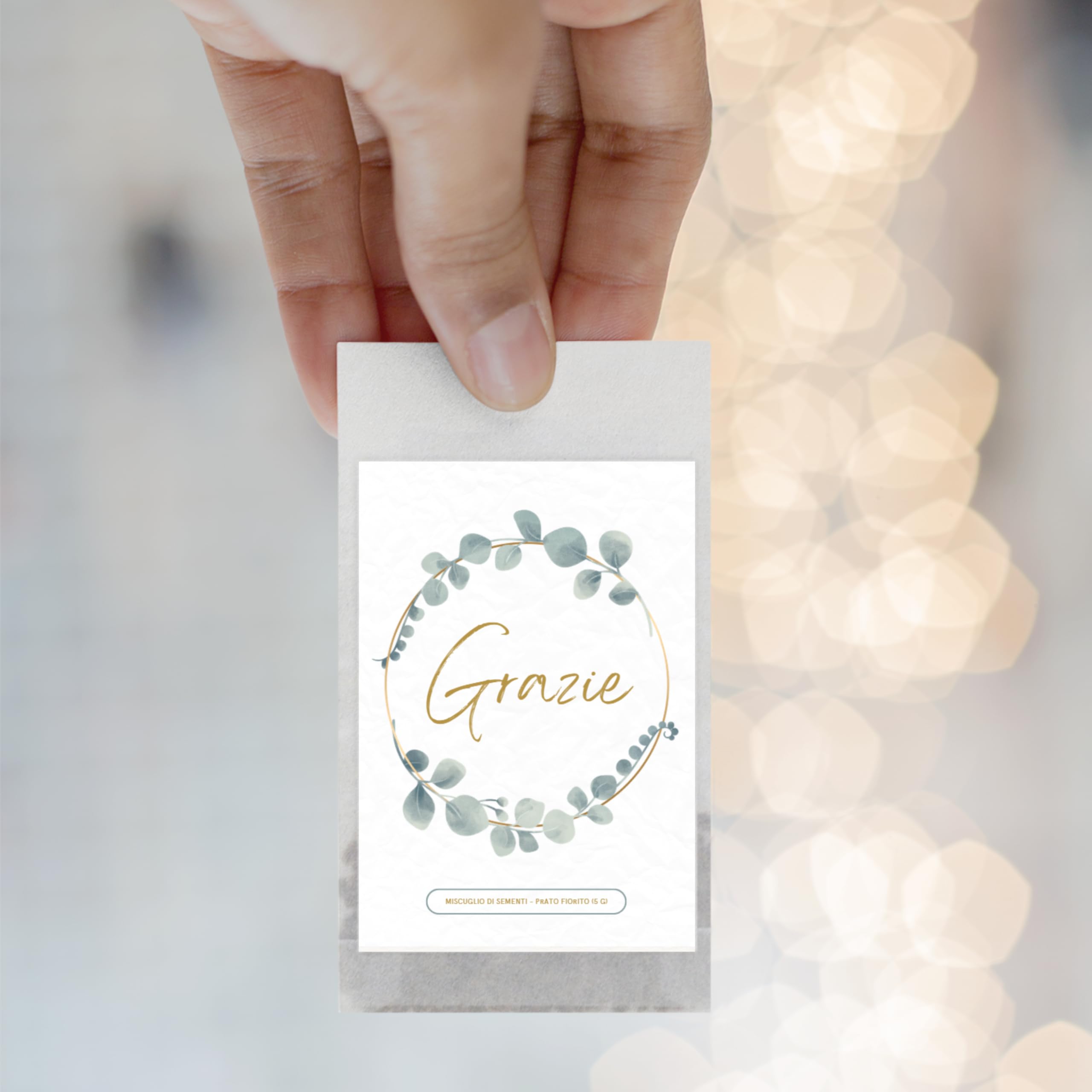 Semi di Fiori "Grazie" | Idee Regalo e Pensierino Originale | Piccolo Regalo per Colleghi, Maestre e Ospiti | Bomboniere Compleanno Bambini | Segnaposto Comunione (20 pezzi - Grazie "Eucalipto")