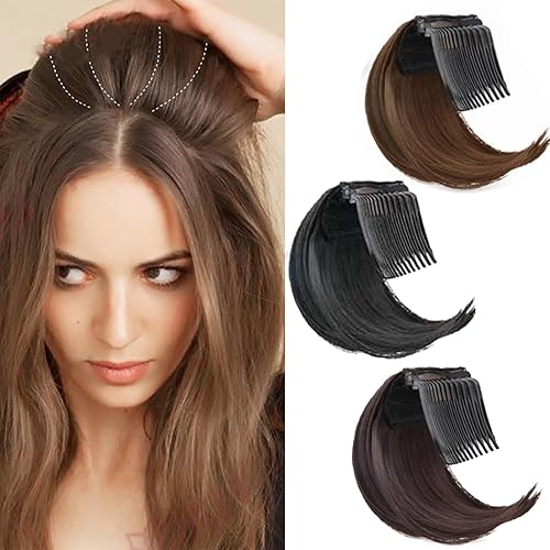 mdgfge Toppers para el cabello para mujeres, pinzas sintéticas, extensión de cabello invisible con extensión de cabello adelgazante para mujeres y
