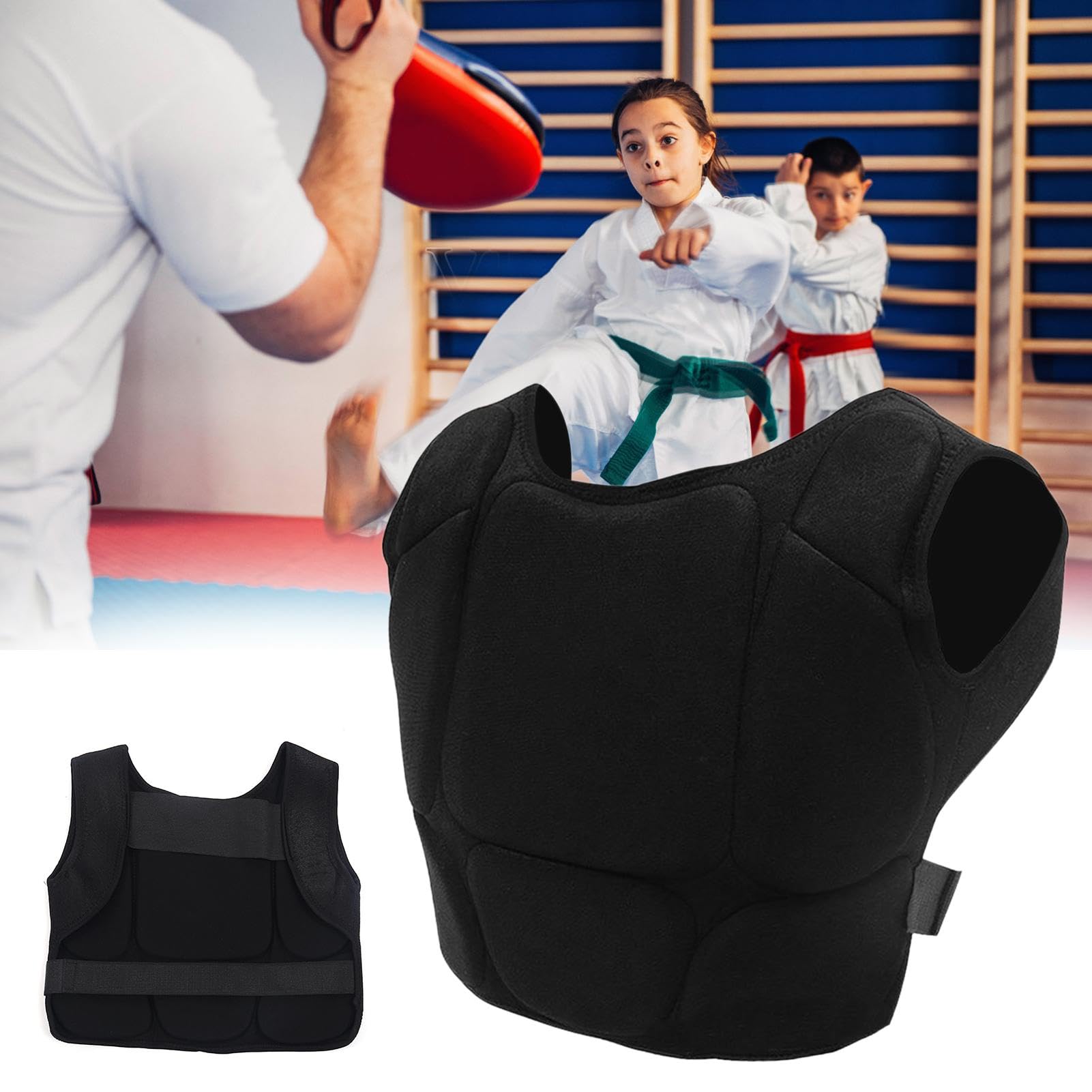 Brustschutz – Box-Körperschutz | MMA Muay Thai Body Protector | Taekwondo-Brustschutz für Kinder und Erwachsene Erwachsene Taekwondo-Weste Kind Kampfsport Protektor Karate Body Shield