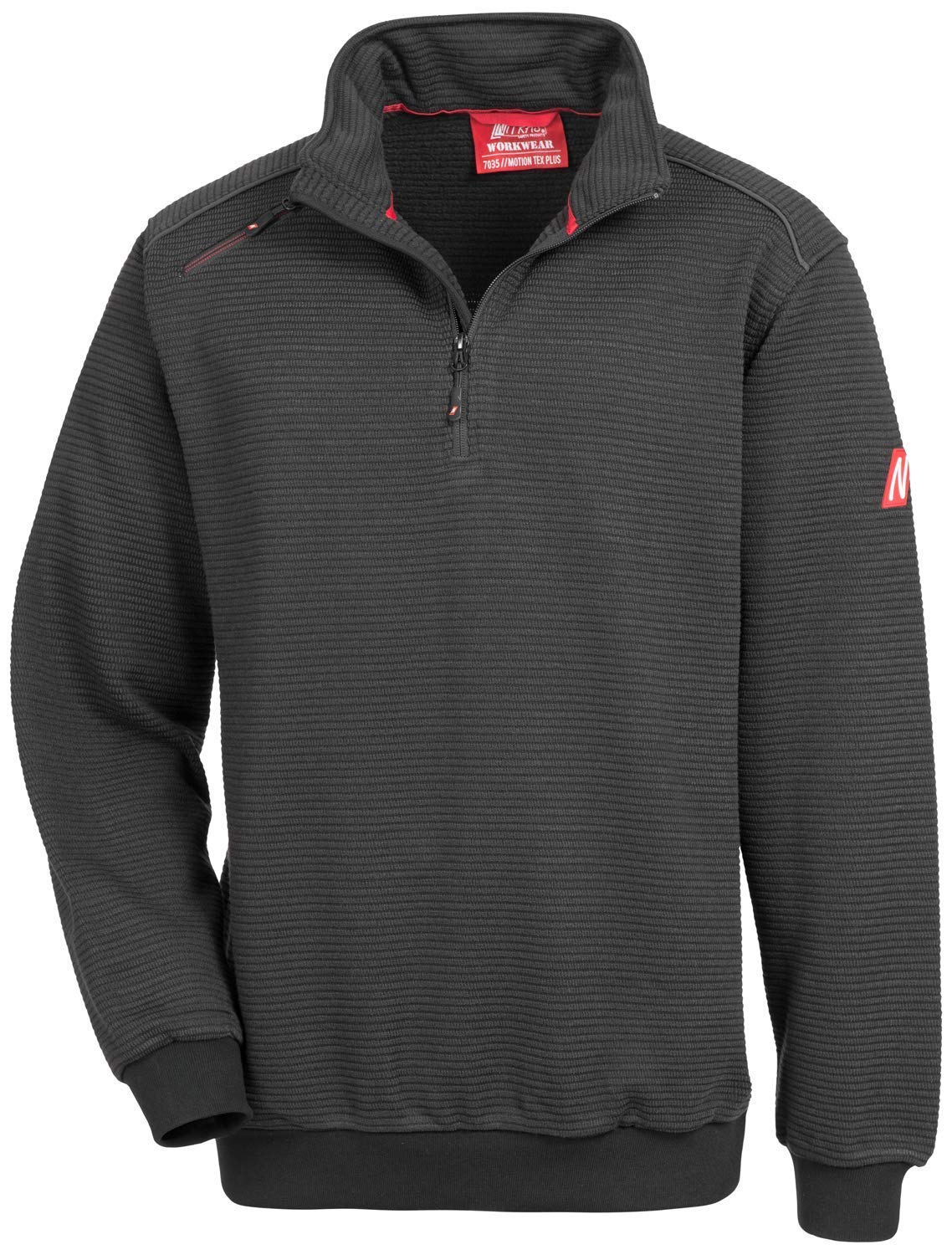 Nitras Herrenpullover Motion TEX Plus für die Arbeit mit Gummibund & hohen Stehkragen