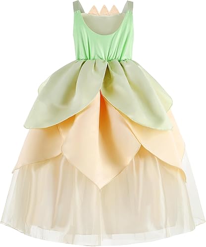 Vista 3 de Disfraz de princesa para niñas, disfraz de fiesta de cumpleaños de Halloween con accesorios