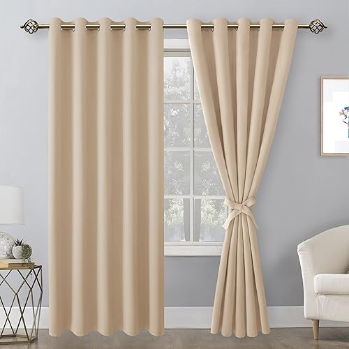 Miniatura 2 de Hiasan - Cortinas opacas de 60 x 84 pulgadas de largo, con aislamiento térmico y ahorro de energía, para dormitorio, sala de estar, 2 paneles con