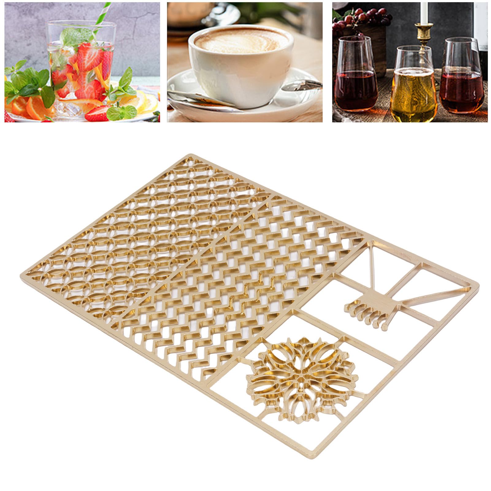 BRRNOO Bandeja de Cobre con Diseño de Hielo para Cubitos de Hielo (C04)