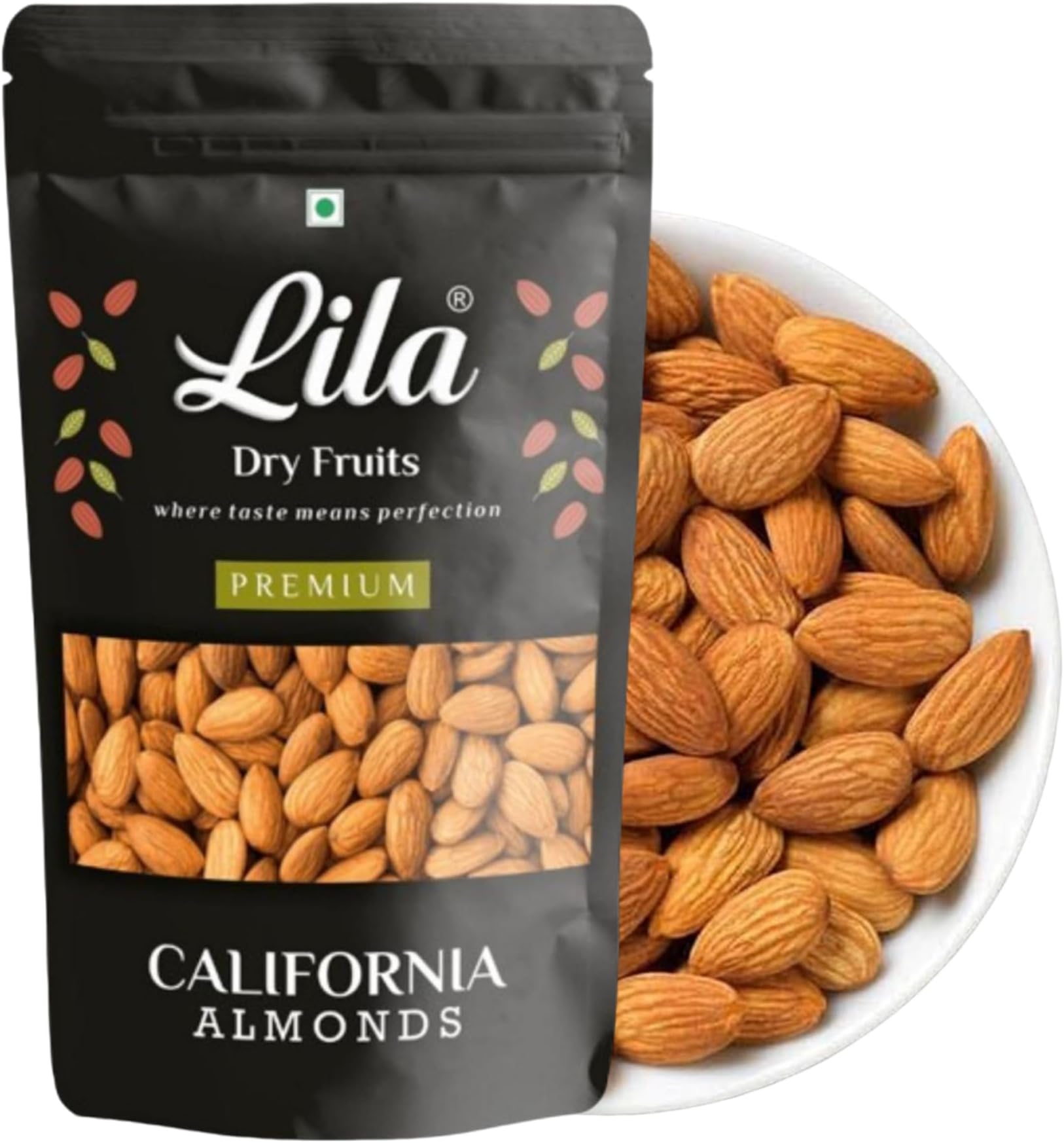 LILA DRY FRUITS California Almonds 200 Grams | Raw and Natural Badam for Healthy Snacking | Almond for Cooking, Dieting & Breakfast | High In Minerals | Badaam Dry Fruits Perfect for Gifting