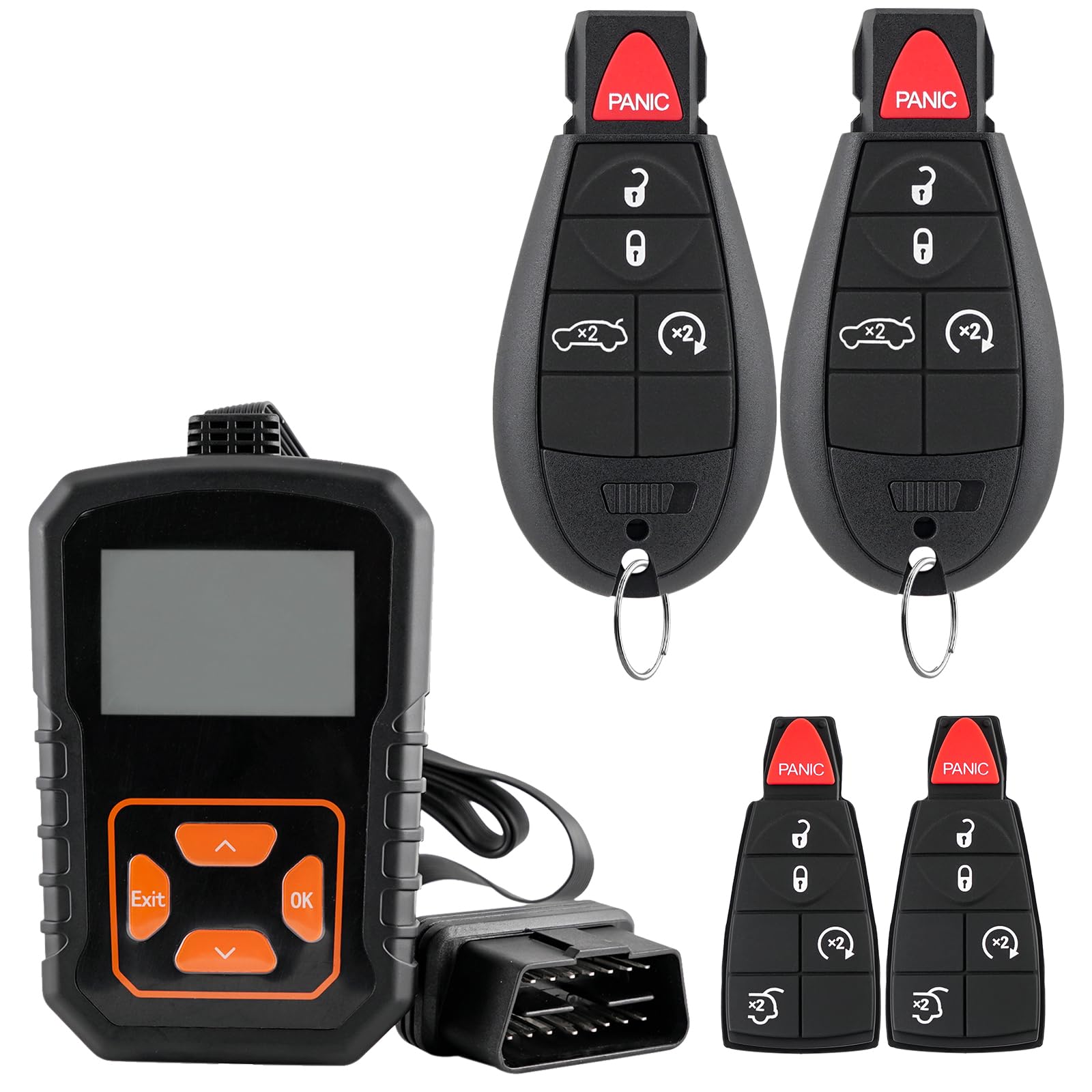 FOBIK - Llavero remoto de repuesto para Dodge Challenger 2008 2009 2010 2011 2012 2013 2014 Charger 2008-2010 Durango 2011-2013 Jeep Grand Cherokee Chrysler 300 IYZ-C01C
