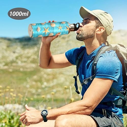 Miniatura 7 de Seashells Stainless Steel Water Bottle 32 Oz, BPA-Free Sport Water Bottle Insulated Leakproof Water Bottles