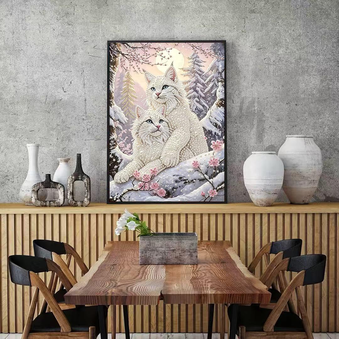 GEMOUJ Cat Pearl Diamond Art Kits for Adults12 x 16 Inch image 3