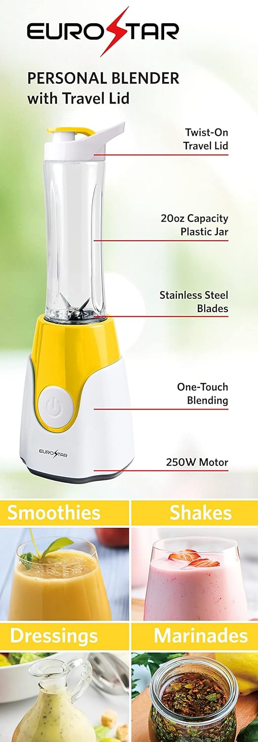 EUROSTAR 250W Personal Blender, Yellow