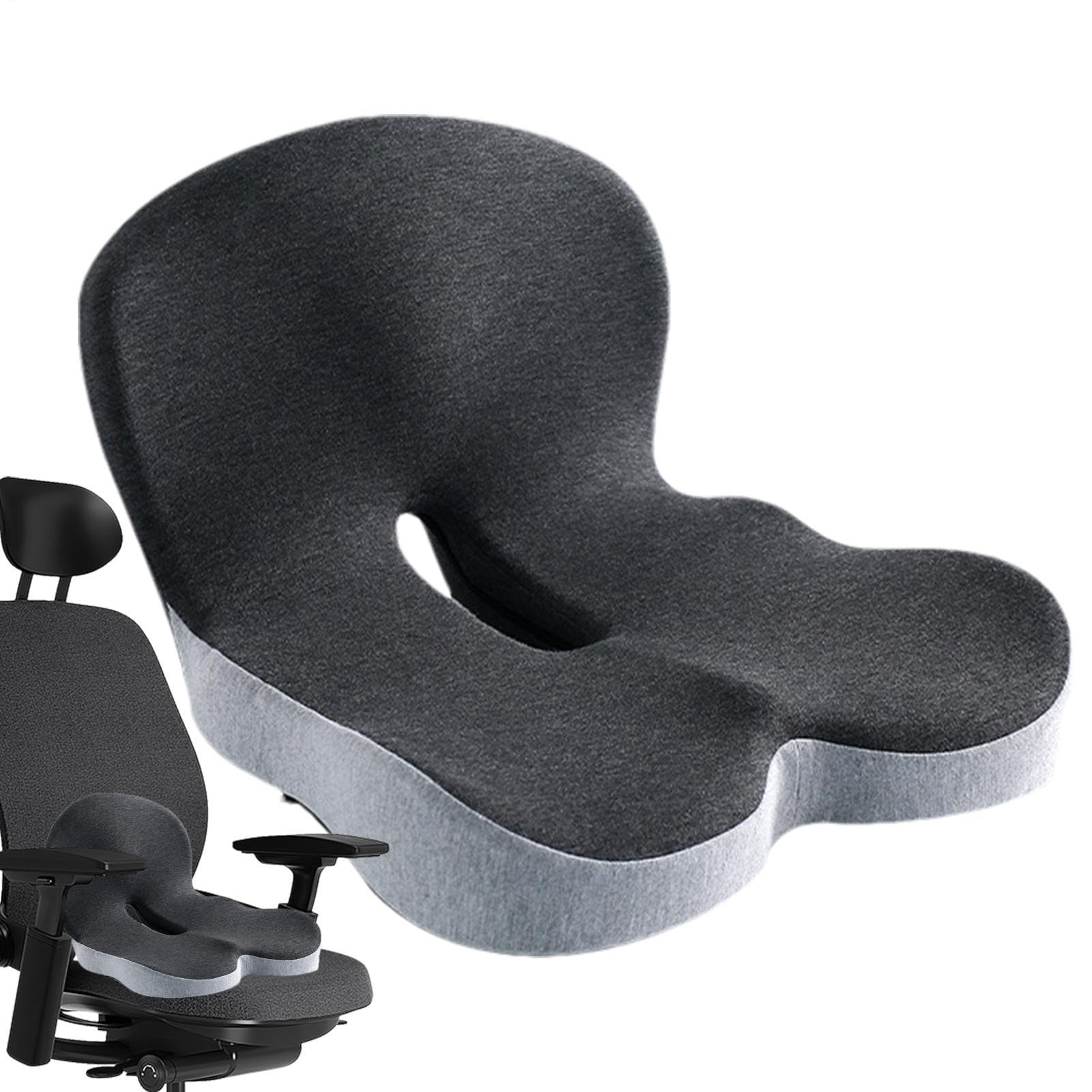 Generico Asiento para semicamión: cómodo de espuma viscoelástica, soporte ergonómico para la espalda | asiento del conductor para coche, camión, silla de ruedas, juegos, oficina