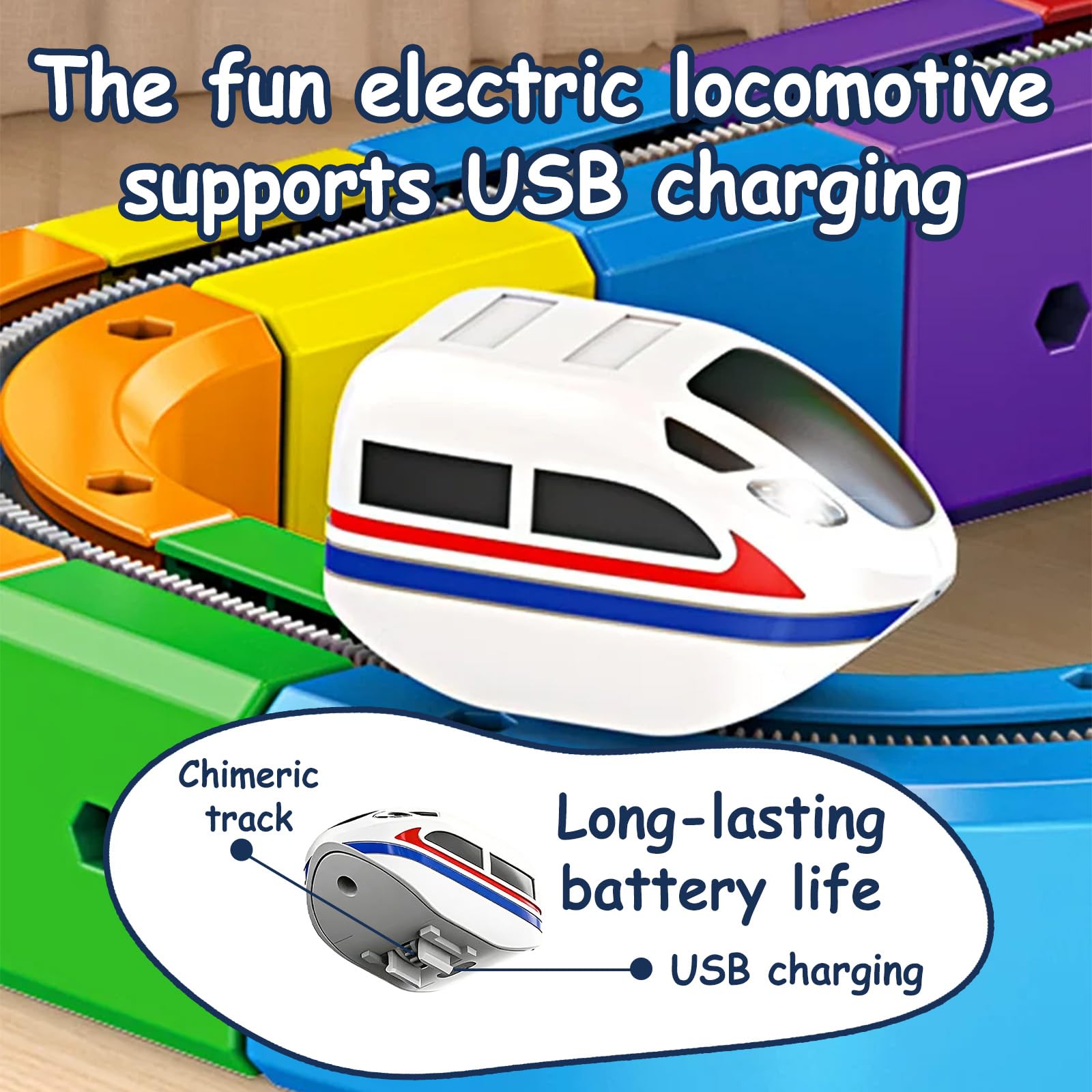 Train Électrique Enfant avec Piste 3D Anti-Gravité, 81 Pièces Circuit Flexible et Voiture Motorisée, Jeu de Construction STEM sur Les Forces Motrices, Cadeau Créatif pour Enfants 3-8 Ans