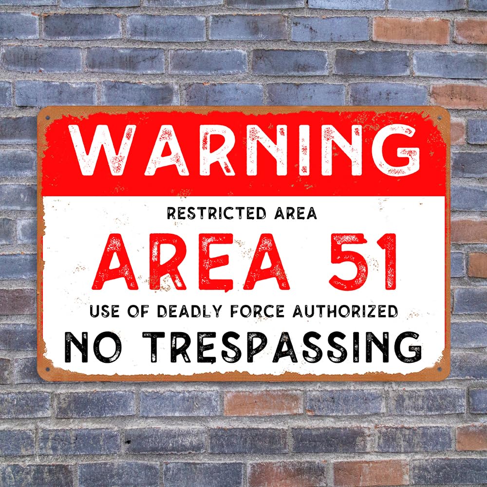 ❃US❃米軍標識 Amazon.com: Vintage Metal Tin Sign Military Warning Sign Area 51