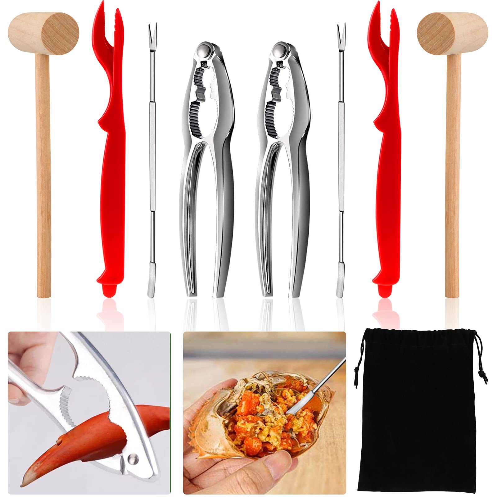 Buy 9Pack Seafood Cracker Set, Crab Crackers and Tools, Lobster