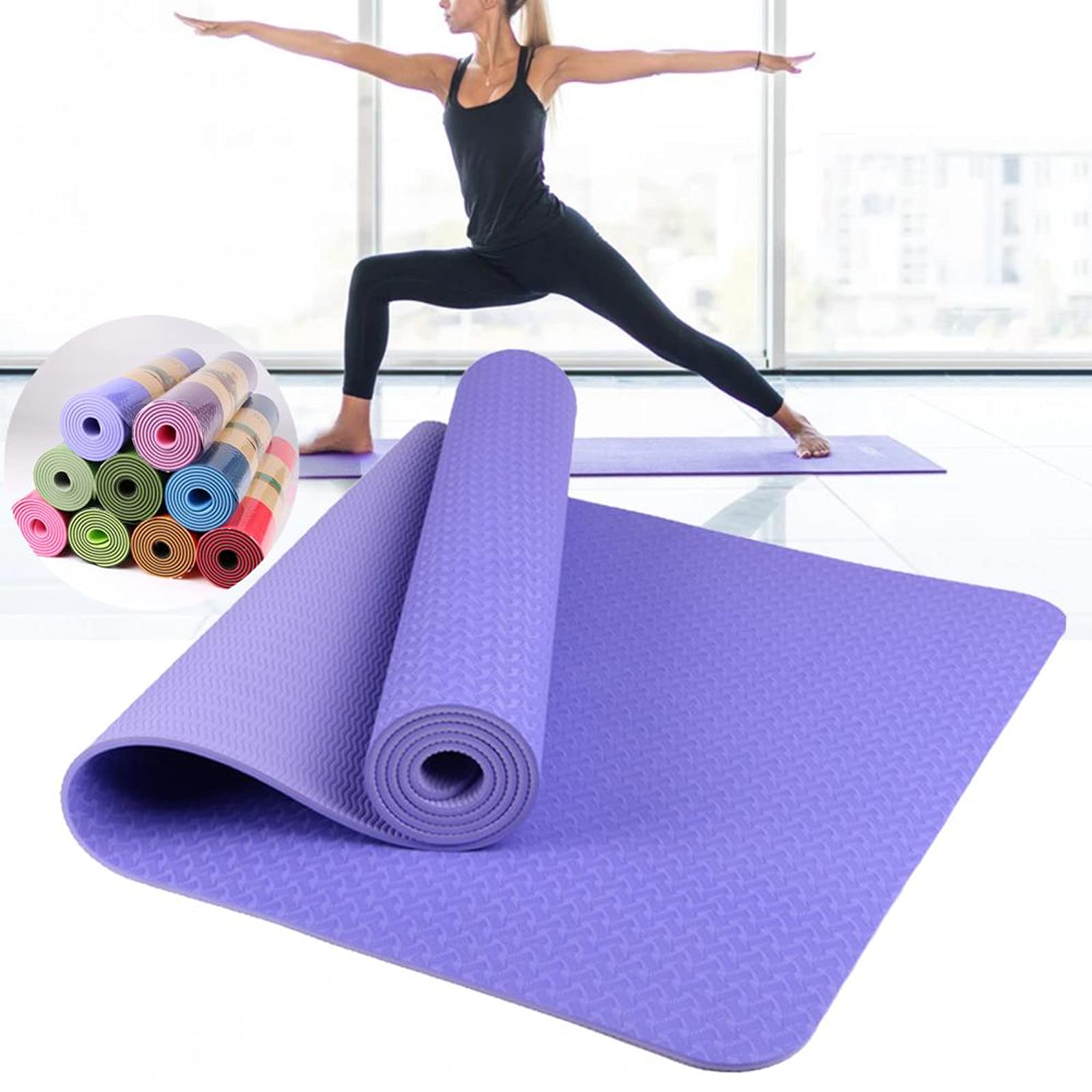 DZQUY Tappetino per Allenamento Fitness Tappetino per Fitness Yoga Tappetino per Esercizi Impermeabile Spesso con Borsa per Il Trasporto Ideale per la Ginnastica di Allenamento Yoga