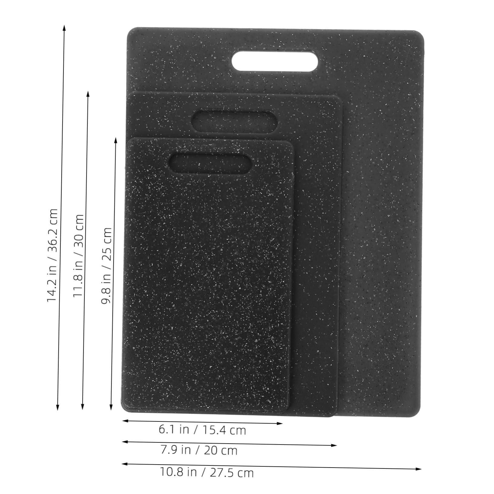 Set di 3 Taglieri da Cucina in Plastica Nera, Riutilizzabili | Design Antiscivolo, Uso Versatile, Formato Pratico per Preparazioni Quotidiane