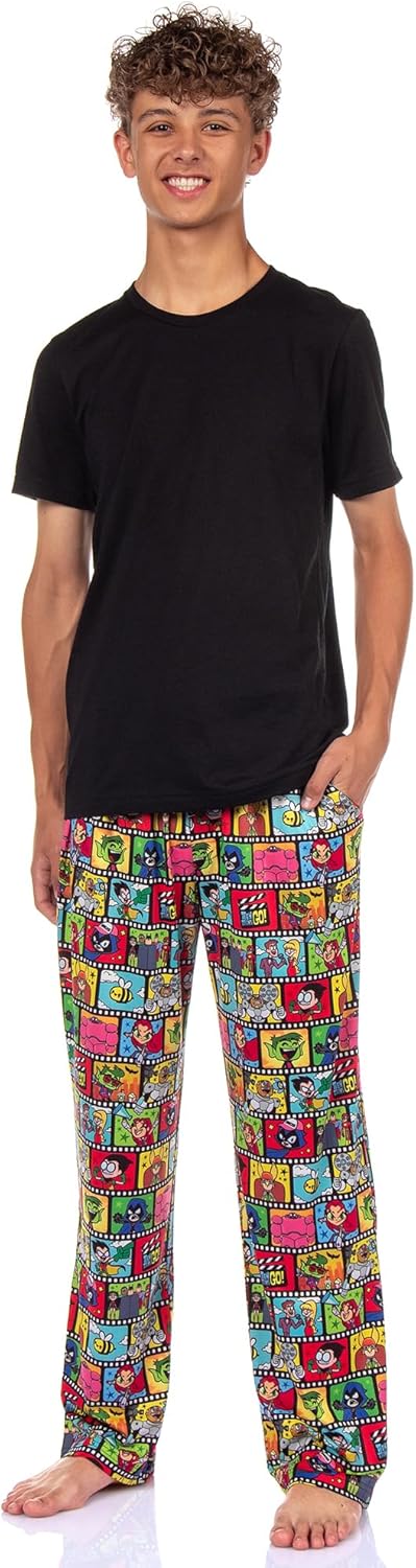 DC Comics Teen Titans Go Pajama Pants Men's Characters Film Strip Lounge Sleep Bottoms Loungewear - Image 4