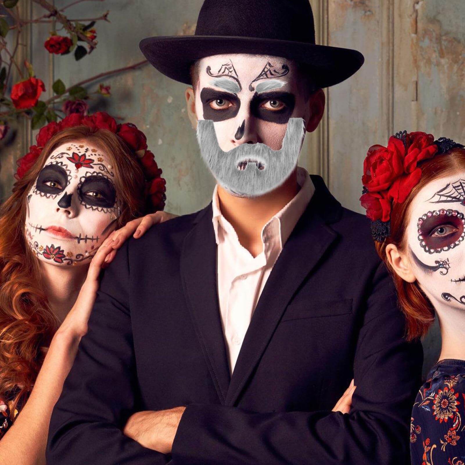 Barba Y Cejas Falsas De Tela Marrón – Autoadhesivas Para Disfraces De Halloween Y Cosplay