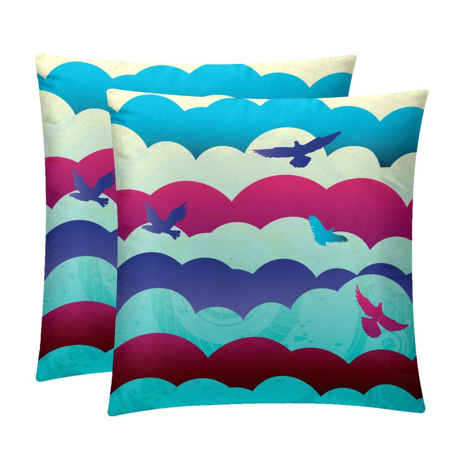 TDGKPZ Sky And Birds Throw Pillow Covers 2 Pack Pillowcases Soft Cozy Pillow Cases For Couch Bed Sofa 40x40cm