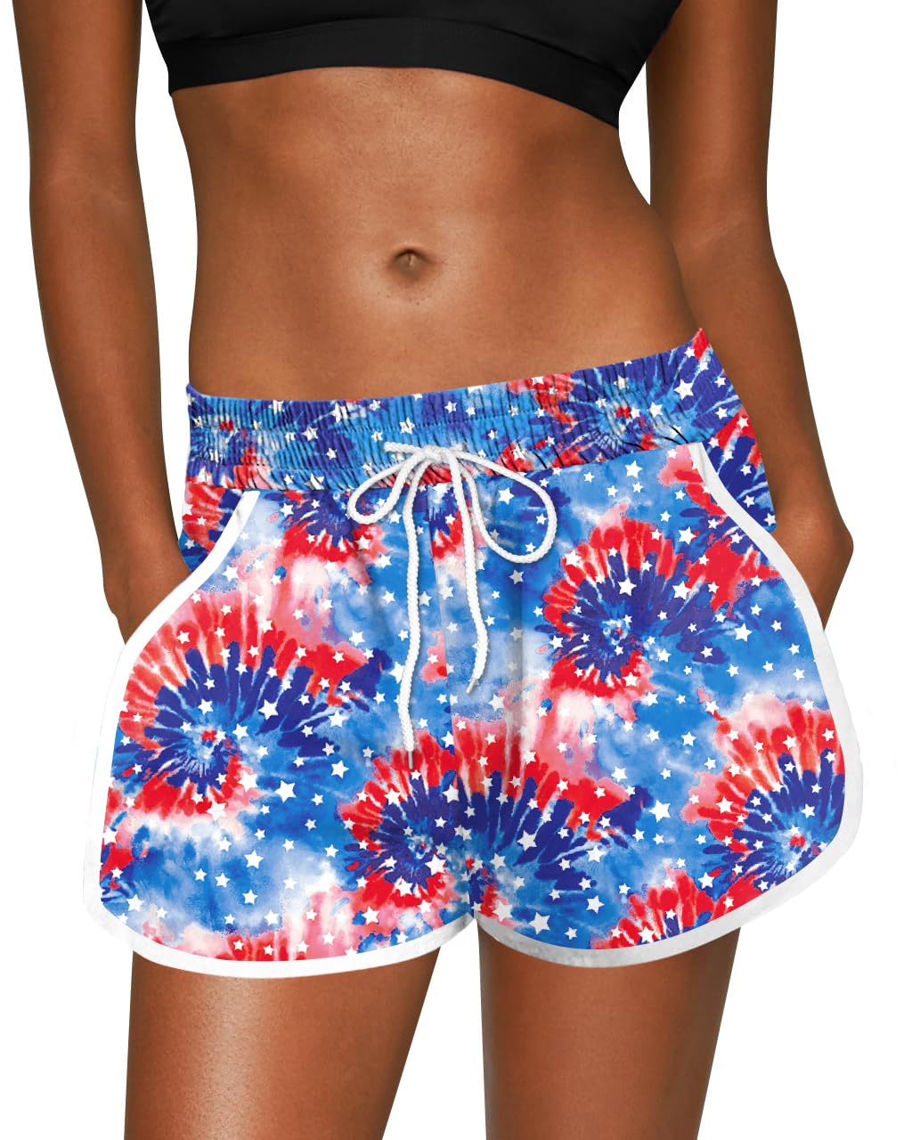 For G and PL Women Summer Floral Beach Boardshorts with Pockets Swim Trunks