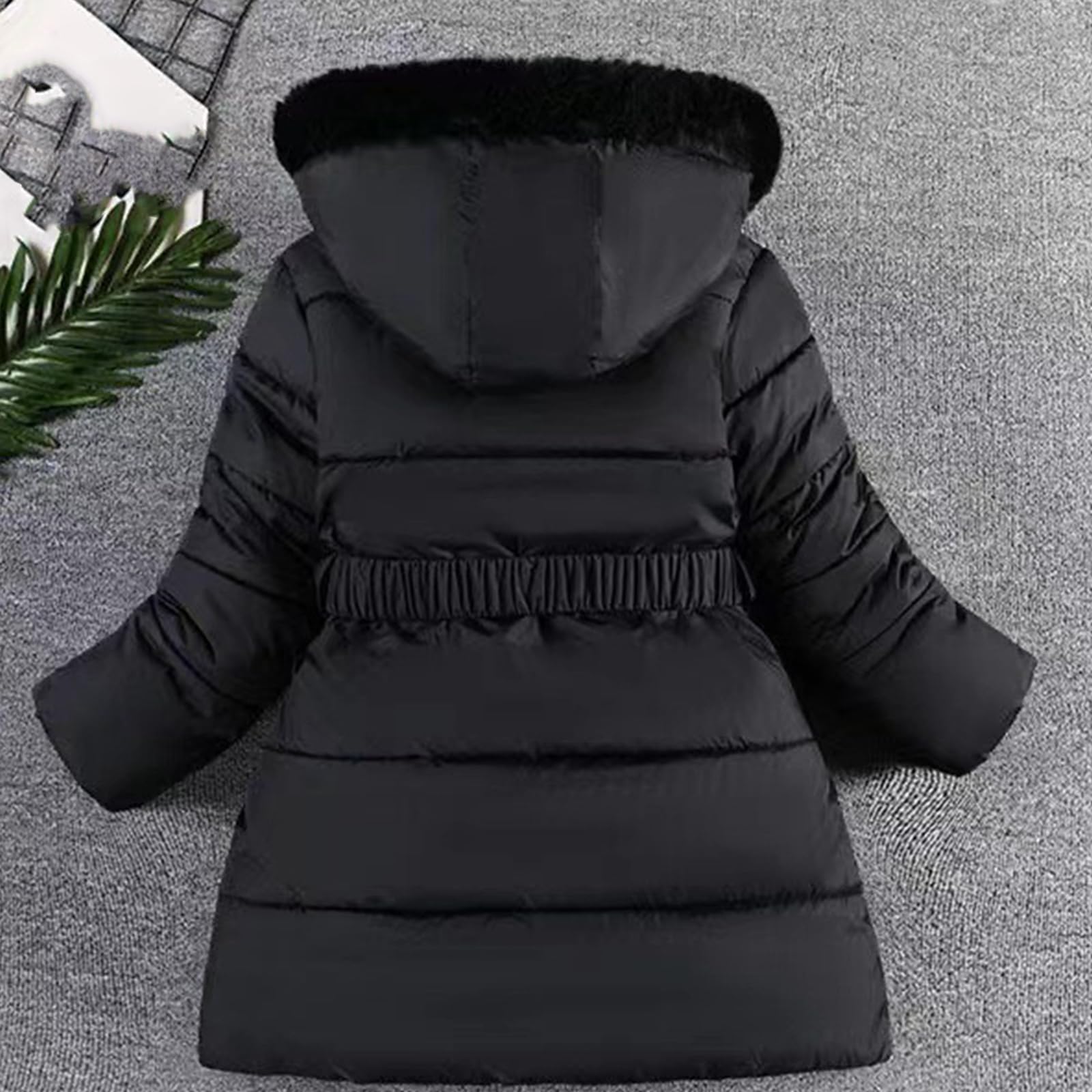 Winterjacke Kinder Mädchen Lange Wintermantel mit Kapuze Daunenjacke Warm Gefüttert Puffer Jacke mit Fleecefutter Outdoorjacke Steppjacke Parka