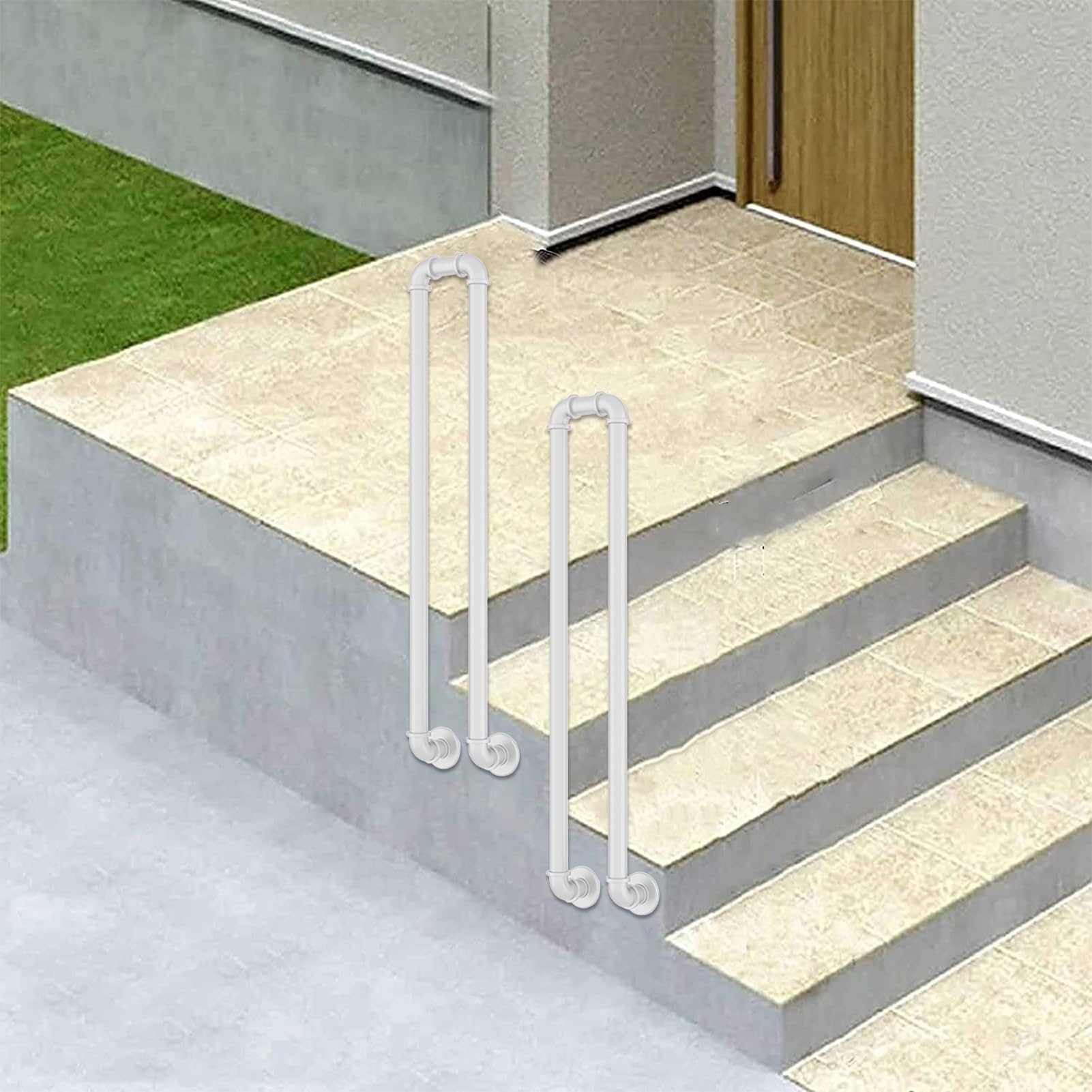 LWJSOCP Stair handrail (en:Side Mount Stair Handrails, Industrial Metal Handrails, Slatted Railings for Outdoor Steps or Indoor Stairs, 35–100cm Railings, Safety Grab Bars for Home Decorati