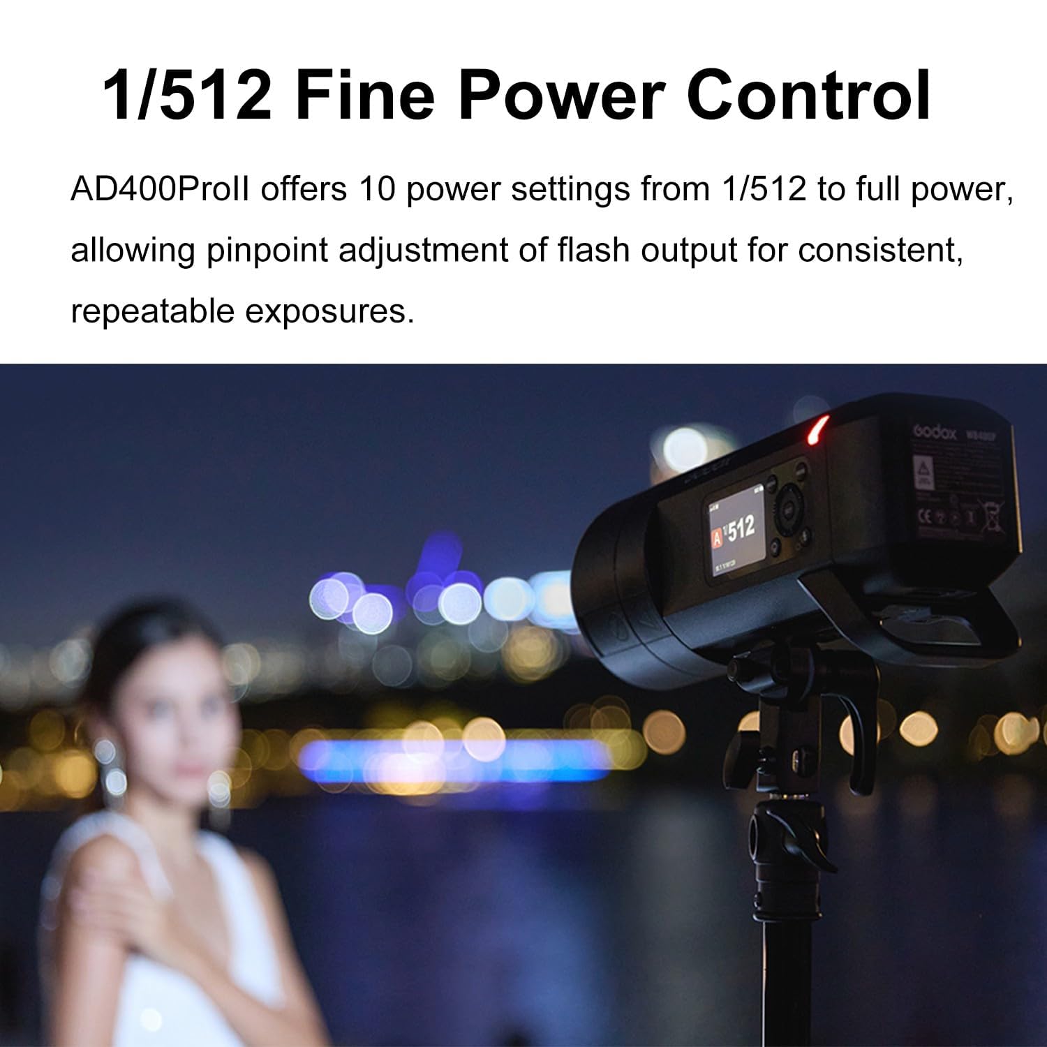 GODOX AD400 Pro II AD400Pro II AD400ProII 2.4G TTL 1/8000 HSS 400Ws Outdoor Flash,21.6V/2600mAh Battery,0.01~1s Recycle,460 Full Power Flashes,for Canon Sony Nikon Fuji Olympus Panasonic Etc Cameras