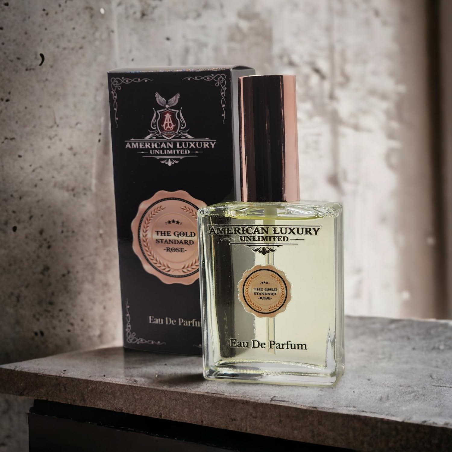 American Luxury Unlimted - The Gold Standard Rose Eau De Parfum For Men (2 oz.) - Bright Notes, Floral, Woody and Warm, with Leathery Depth