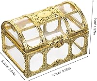 Vista 9 de GALPADA 10 cajas de dulces de cofre del tesoro dorado, recipientes de plástico para recuerdos de boda, suministros de fiesta para almacenamiento