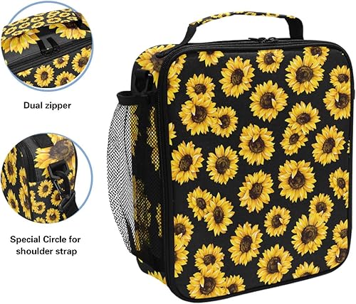 Miniatura 2 de Wamika - Lonchera con diseño de calavera de azúcar, flores de margaritas y rosas, bolsa térmica reutilizable, calaveras mexicanas del Día de los