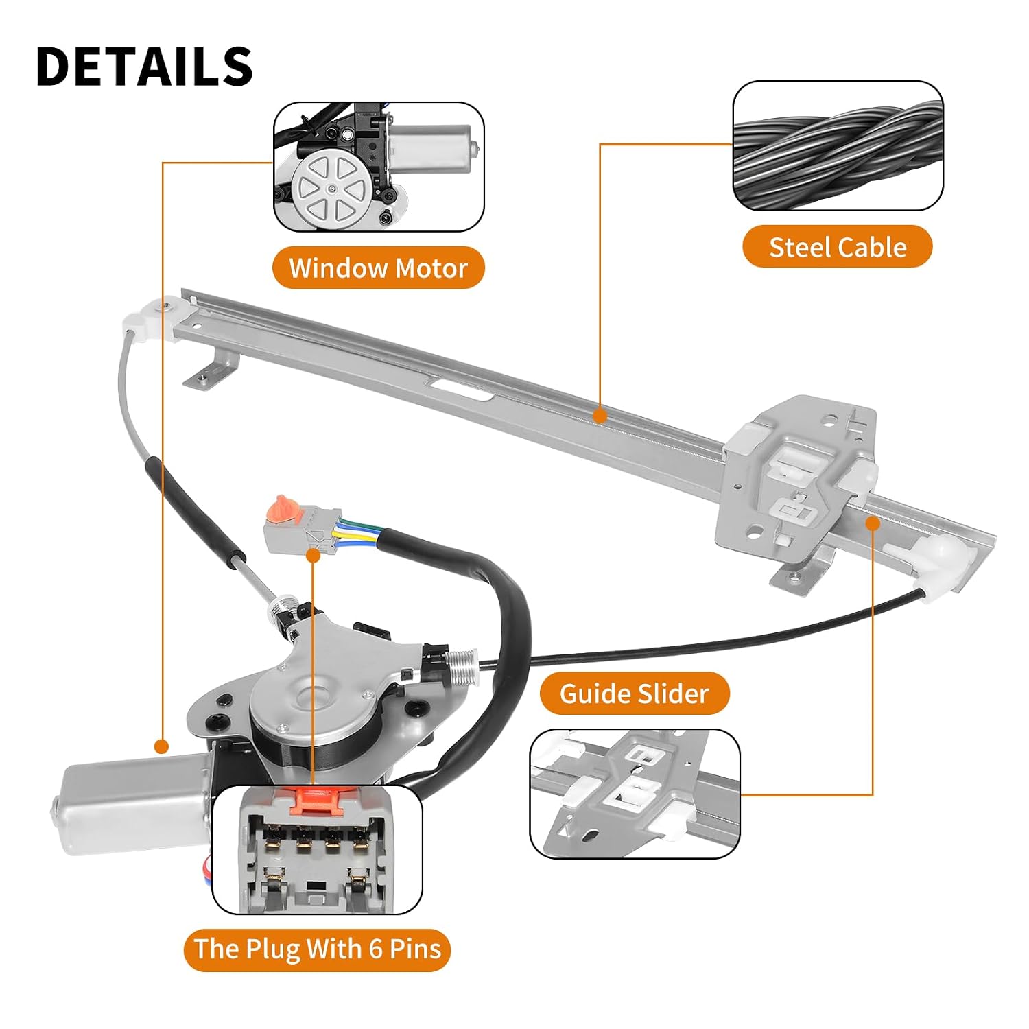 748-131 Front Left Driver Side Power Window Regulator with Motor