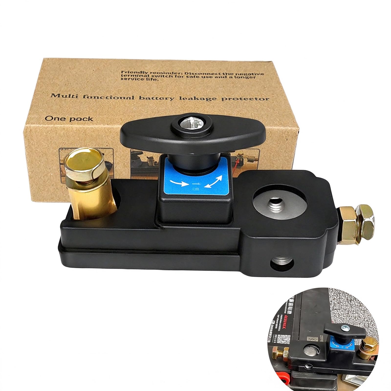 Qleema Battery Cut Off Switch 12V/24V - Car Battery Disconnect Switch, Battery Kill Switch for Car, RV, Truck, Boat, Motorcycle - Easy Manual Shut Off, Prevents Battery Drain