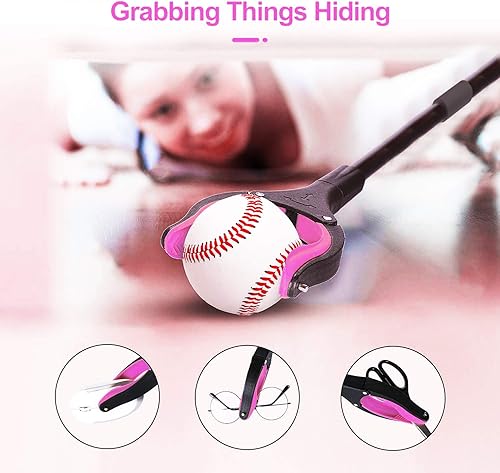 Miniatura 5 de Jellas Paquete de 2 herramientas de agarre de 32 pulgadas con calzador, herramienta de agarre de cabeza giratoria de 90 para ancianos, recogedor de