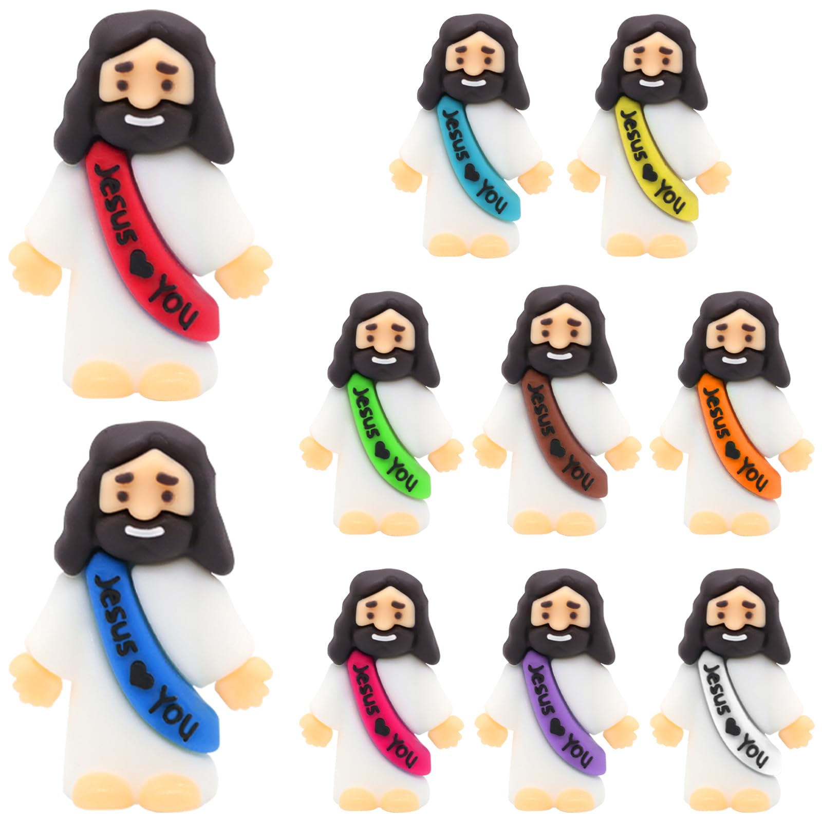 350 Pieces Little Jesus Statue Bulk Pocket Jesus Love You Jesus Minifigure Church Christmas Party Gift Baptism Gift